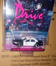 2001 FORD CROWN VICTORIA POLICE LAPD "DRIVE" MOVIE 1/64 MODEL GREENLIGHT Vic