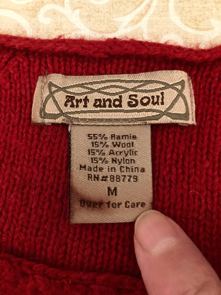 Cárdigan suéter de colección Art and Soul para mujer manga 3/4 mezcla de lana talla M Boho Foto 4 de 4