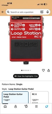 Boss RC-3 Loop Station Looper Phrase Sampler Effects Pedal for Guitar w/BOX
