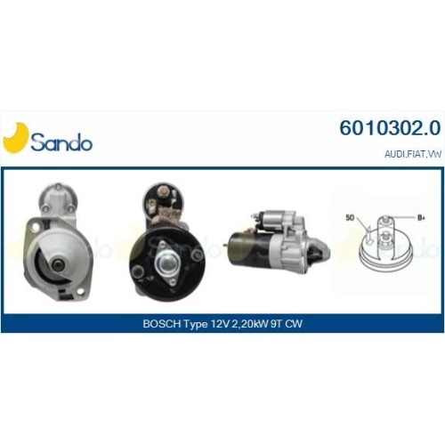 Démarreur Sando 6010302.0 pour Vag : pièce de rechange électrique fiable pour moteur essence et diesel