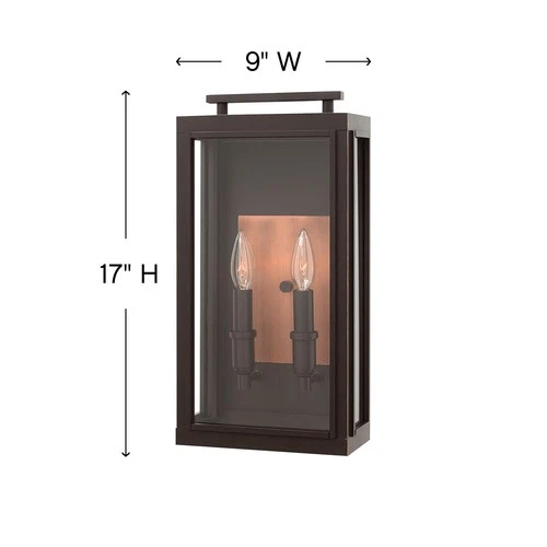 Hinkley Lighting 2914 17"H 2 Light Outdoor Wall Sconce - Bronze - Picture 4 of 6