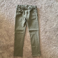 Gap Kids Boys Slim Green Denim Jeans Size 14 Slim Button Zip