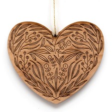 Floral Heart Christmas Ornament with Personalized Message Holiday Stocking S...