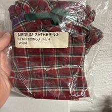 LONGABERGER Medium Gatherings Plaid Tidings Liner #22403 NEW