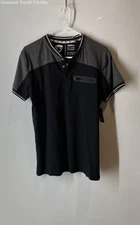 Fried Denim Mens Black Gray Short Sleeve Henley Neck T-Shirt Size Small With Tag