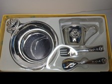 Vintage Sesame Street Elmo Silver Plated Silverware Spoon Fork Cup Bowl 90s