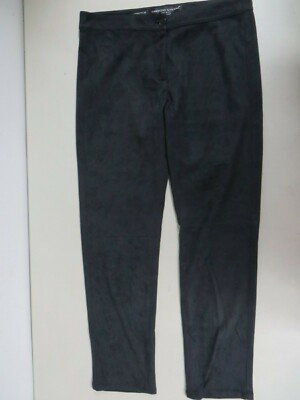 FABRIZIO GIANNI 'Stretch for high comfort' Faux suede Slim Black Pants 8 
