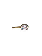 Vintage Tuxedo Stud Clear Stone Multicolor Iridescent Center