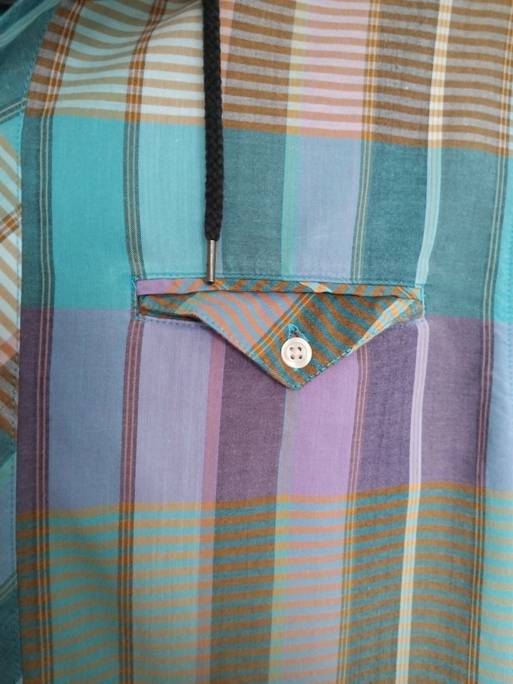 Camisa 55 DSL Camisa a Cuadros Camisa con Capucha de Japón Rara Foto 3 de 4