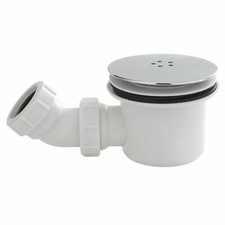 90mm Chrome-Brass-Black Fast Flow Waste Trap pack for Shower Enclosure Tray