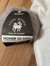 Loopy Mango Mohair So Soft Yarn. London Fog