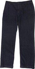 Ralph Lauren Jeans Co Blue Denim Wide Leg Cotton Linen Trousers Pants Sz 10 NWT