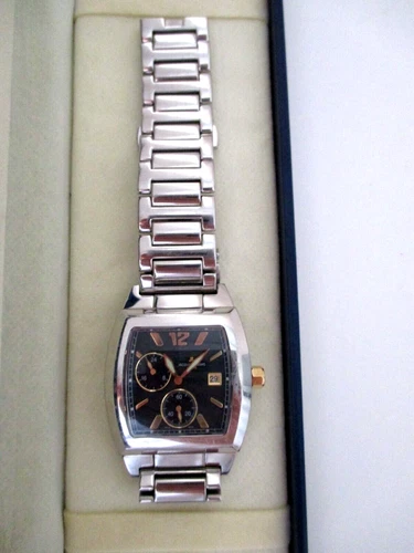 Jacques Lemans Geneve Mens Wristwatch G120 Stainless Steel Swiss Made Quartz