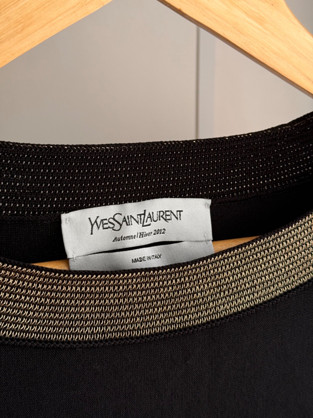 Abito nero oversize Yves Saint Laurent AW2012 Made in Italy