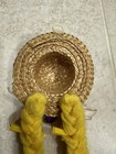Vintage Cowboy Straw Sun Hat Blonde Braids Door Decor Bathroom Girls Goody Clip — photo 5