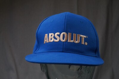 Absolut Baseball Cap Hat snapback blue silver embroidered Spellout