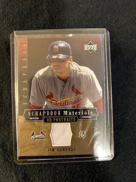 Jim Edmonds Certified Game Used Jersey Card