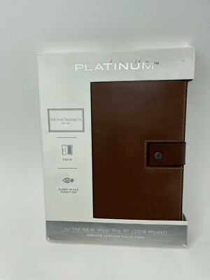 Platinum Genuine Leather Folio Case for Apple iPad Pro 11'' 1st Gen Bourbon Brown