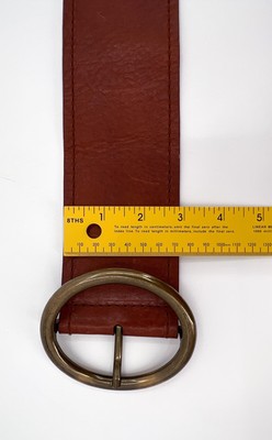 BCBG Max Azria Belt Women Medium Brown Leather Waist Wide  display picture 3