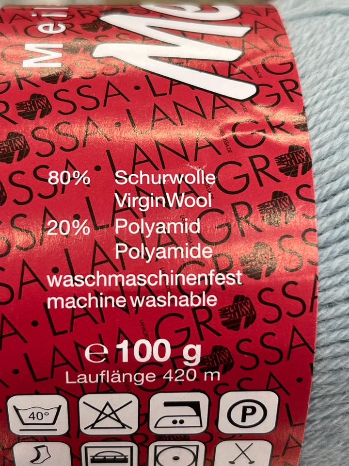 Lana Grossa Meilenweit MERINO UNI 4fach , Sockenwolle, Sw/PA, 100g ca. 420m - Bild 2 von 3