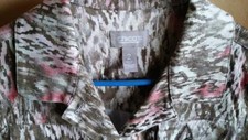 CHICO'S Pink Brown Ikat Southwest Print Cotton Blend Button Jacket - Size 2 -EUC