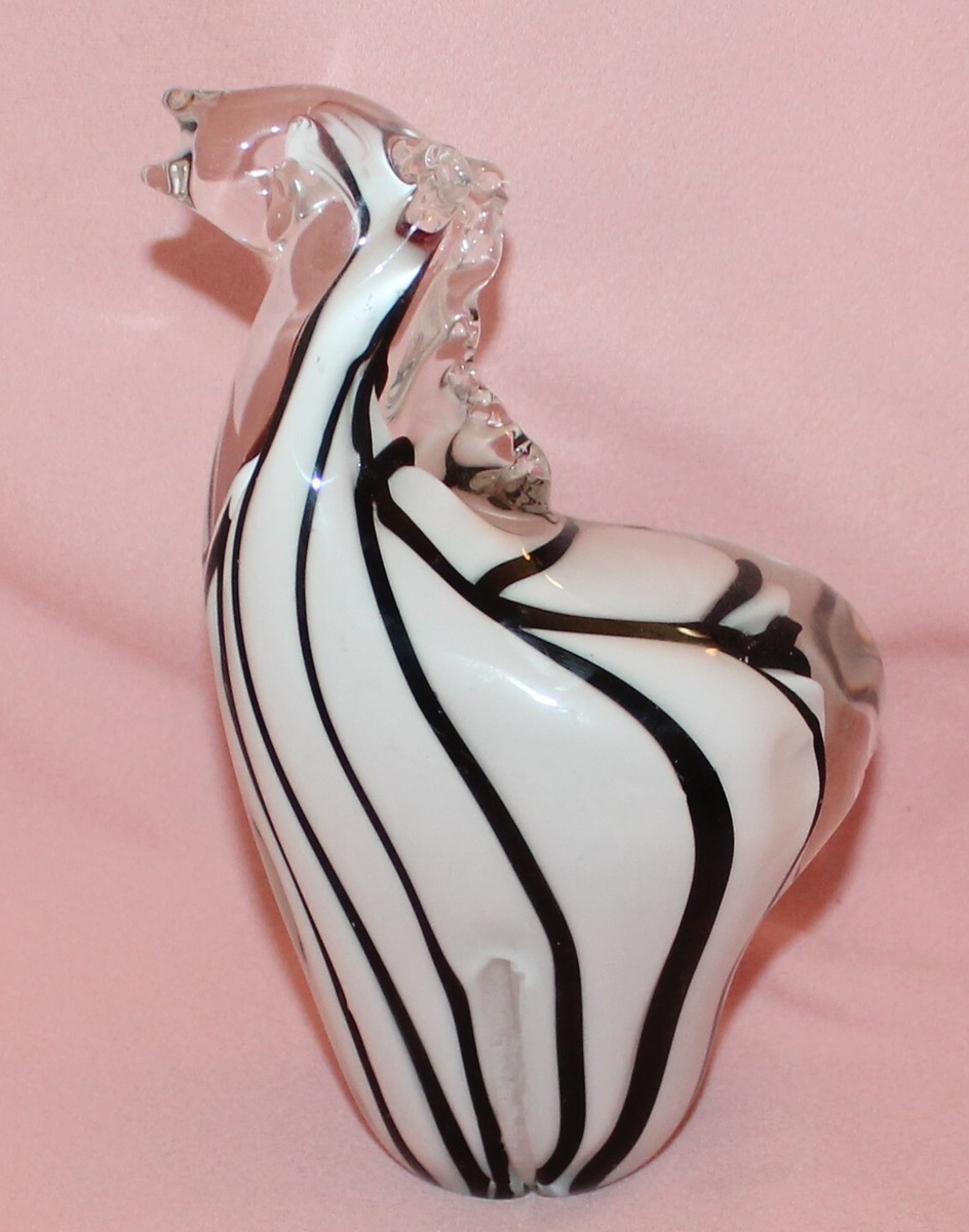 Fifth Avenue Crystal Large Art Glass Zebra 7-1/2