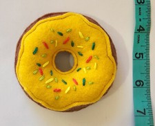 Stuffed Felt Glazed Donut Doughnut Gift Food Sprinkled Chocolate Decor yellow