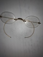 1900s Oval Eyewear Glasses 10K Gold for New Rx Antique Spectacles  Case VTG