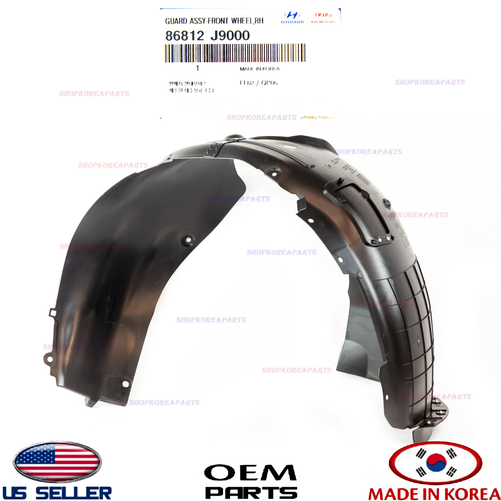 OEM Genuine Parts Front Fender Liner Guard RH LH for Hyundai 2018 