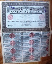France Mining Comp. Santiago Y Anexas, Bond the Bearer con cupones 1925 sin cancelar