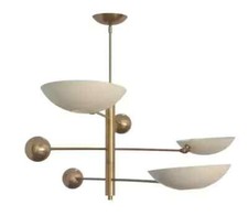 3 Light Pendant Mid Century Modern Raw Brass Sputnik Chandelier Light Fixture