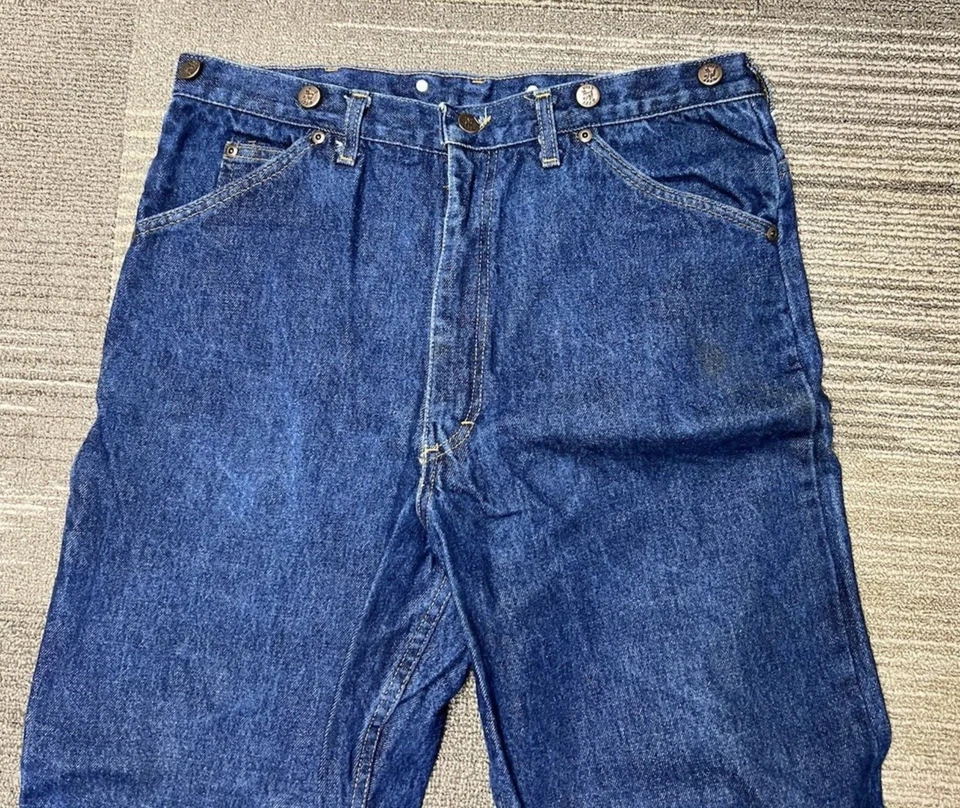 VTG Bailey’s Wild Ass Jeans 34x34 Logger Carpenter Multi Pocket Dungaree - Image 2 of 4