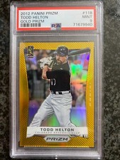 Todd Helton 2012 Panini Prizm #118 Gold Prizms #/10 PSA 9 Mint