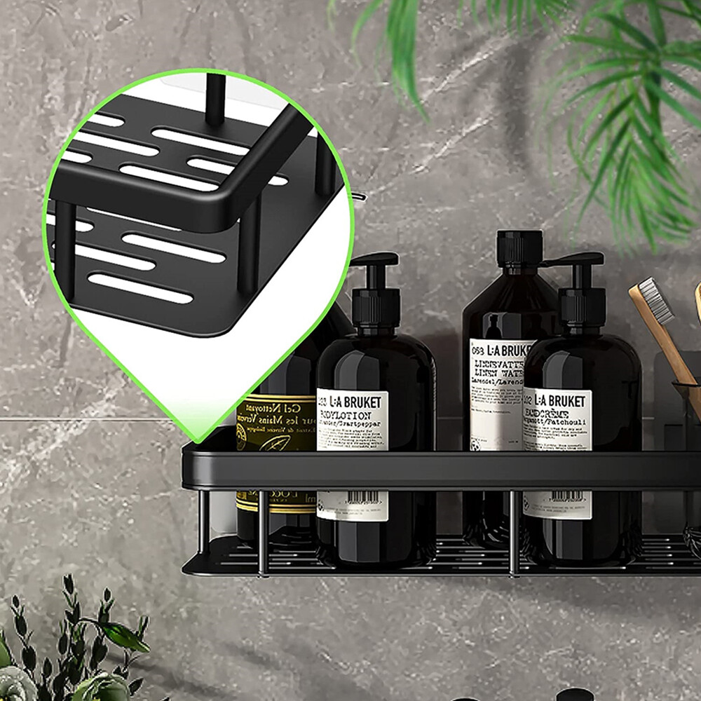 3Pcs Bathroom Shower Caddy Shelf Organiser No Drill Wall Mounted Shower Shelves eBay