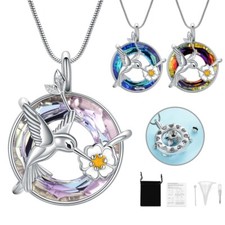 Hummingbird Urn Necklace for Ashes for Women Men Keepsake Memorial Ashes Pendant