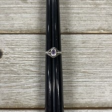 925 Sterling Silver Ring with Purple/Amethyst like Gem - Size 5.25