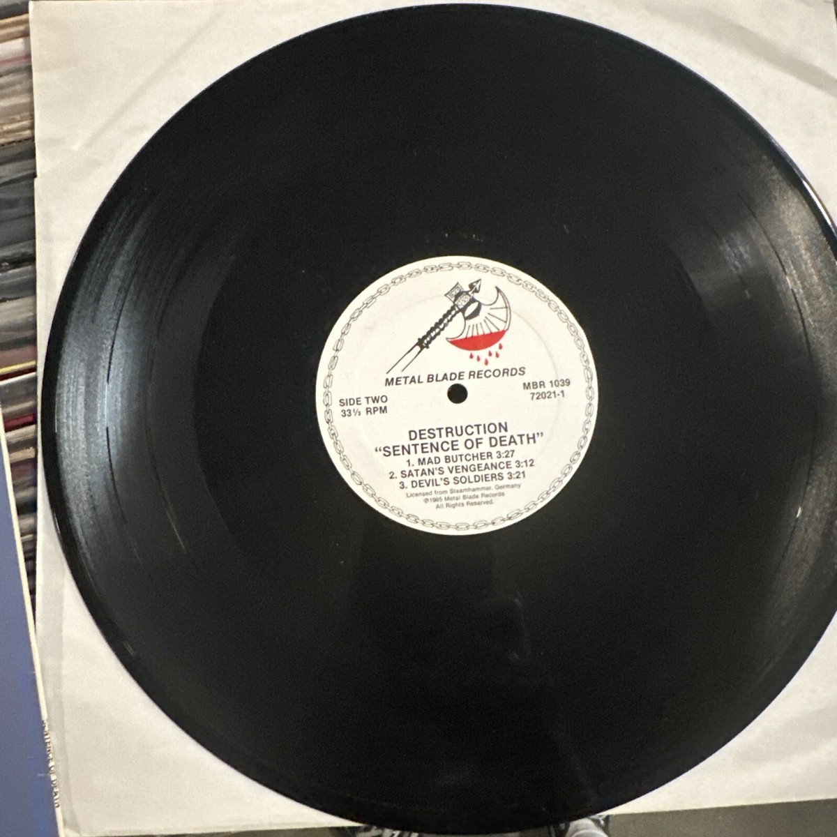 Destruction – Sentence Of Death LP 1984 Metal Blade – MBR 1039 VG