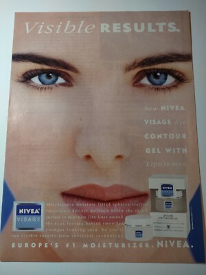 Nivea Visage Liposome Eye Contour Gel Vintage 1990s Print Ad