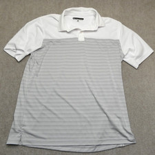 Pebble Beach Golf Polo Shirt Adult XL Dri Luxe Performance 1/4 Button Striped