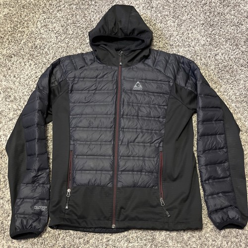 Gerry Mens Medium M Black Hooded Puffer Jacket Down & Feather Insulated