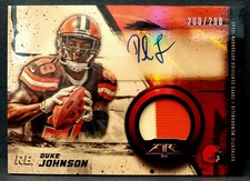 DUKE JOHNSON JR. 2015 TOPPS FIRE RPA 2 COLOR ROOKIE PATCH AUTO RC #'D # 200/200