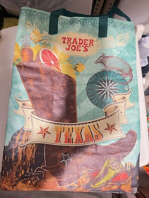 TRADER JOE'S Re-usable Shopping Bag TEXAS REGION Tote 16''Hx12''Lx6''W(4B)