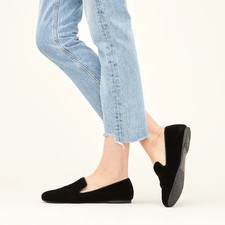 Birdies Black Slip-On Flats The Starling" Black Velvet Flats Womens