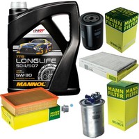 MANN-FILTER Inspektionspaket Mannol 5L Longlife 5W-30 FüR Seat Ibiza Ii 1.9 D