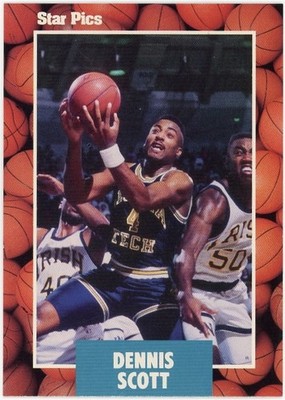 1990 Star Pics #9 Dennis Scott Georgia Tech Basketball Card