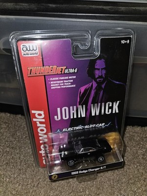 AUTO WORLD SLOT CAR Silver Screen John Wick Dodge Charger R/T 