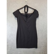 Forever 21 Womens Black Off Shoulder Halter Neck Dress Size Large Feminine Party