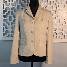 Ann Taylor LOFT Beige Fitted Blazer Women's Size 4 Jacket