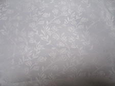 White Floral Rosebud Satin Jacquard Brocade Fabric Polyester 60" Wide 2.75 Yds