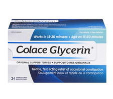 Colace Glycerin Suppositories - Adult - 24 Suppositories